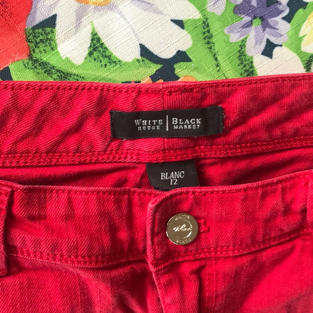 White House Black Market Slim Ankle- Red